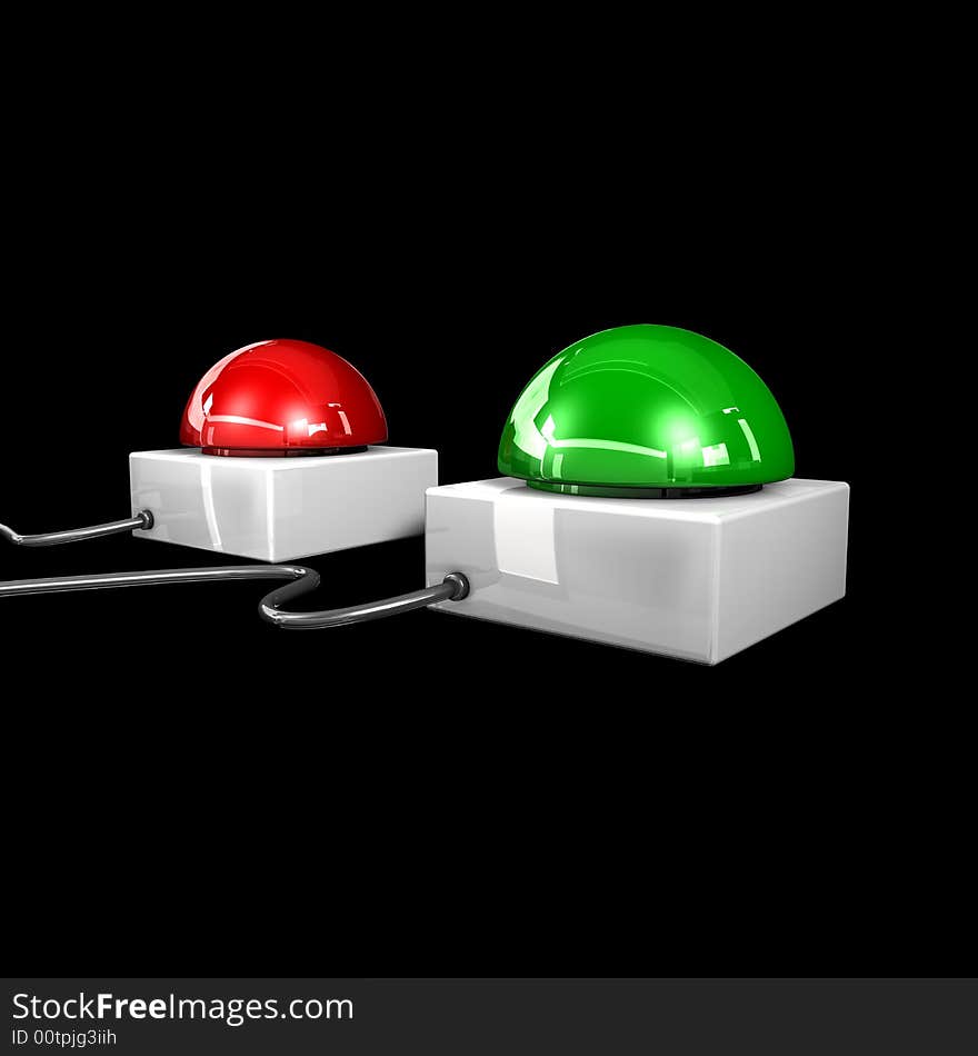 Red and green button