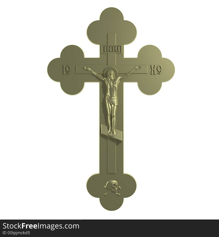 Golden Cross with the Crucifixion.