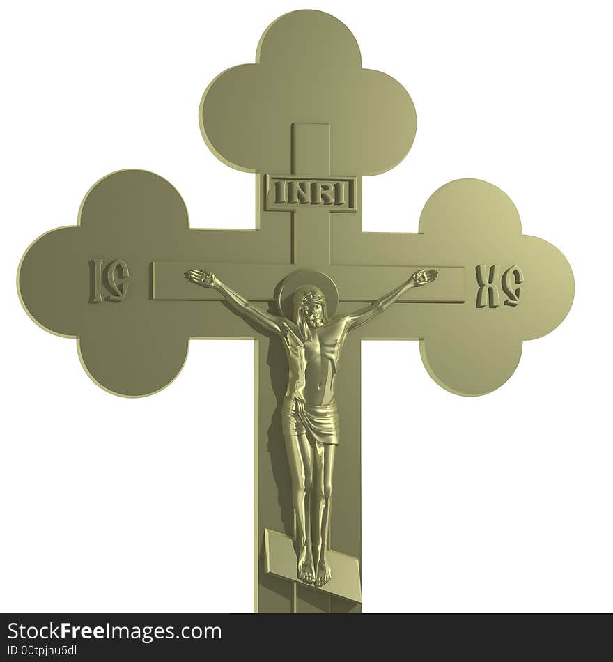 Golden Cross with the Crucifixion.