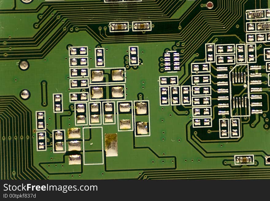 Close-up Picture Of A Computer Circuit Board.