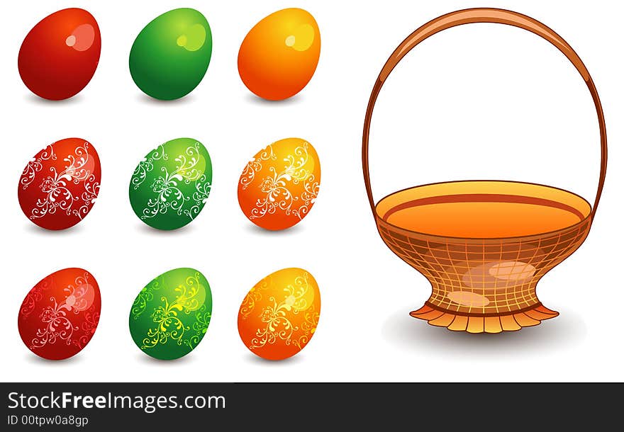 Easter Eggs With Basket