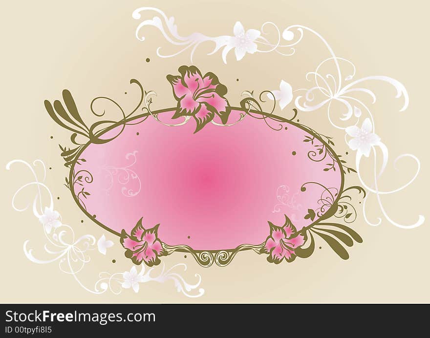 Illustration of a floral frame