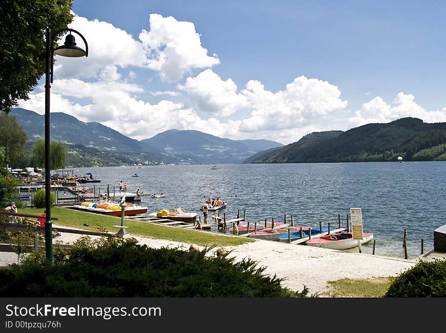 View of a lake in the austrian alps. View of a lake in the austrian alps