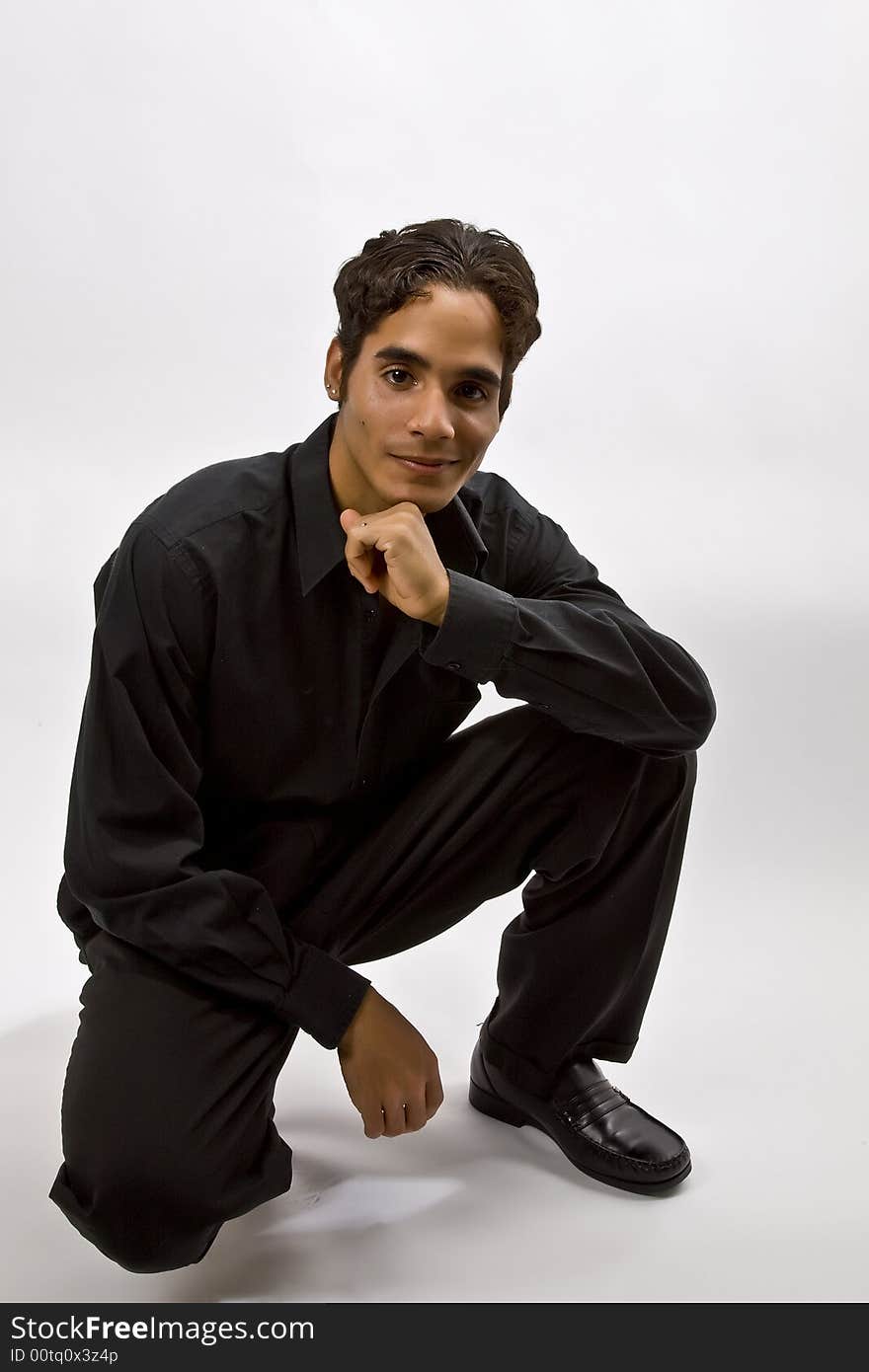 Male model who is posing for the camera