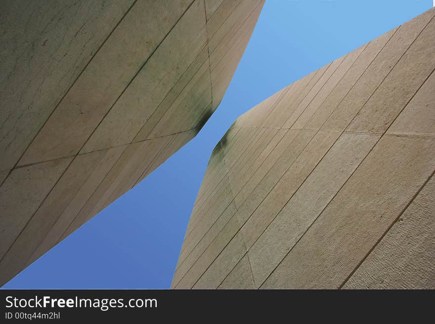 A momument as viewed from the ground. A momument as viewed from the ground