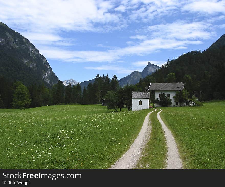 Hut in a vallay of the Austrian alps. Hut in a vallay of the Austrian alps