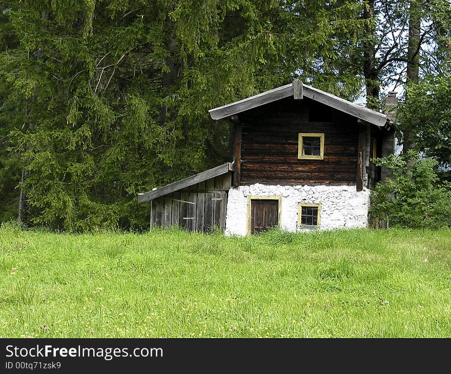 Hut in a vallay of the Austrian alps. Hut in a vallay of the Austrian alps