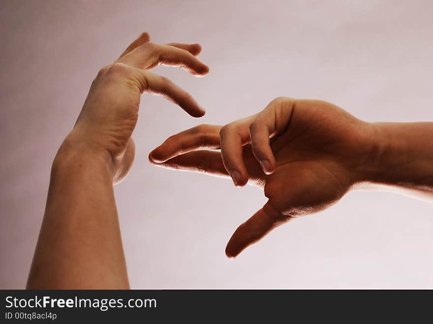 Graceful male hands Isolated fingers