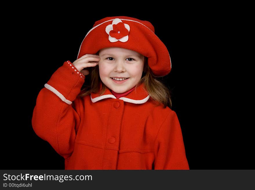 The child in a red coat