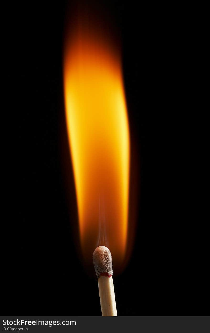 Close up macro of a match on fire. Close up macro of a match on fire