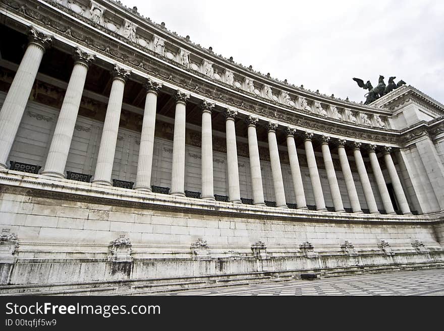 Classic marble colonnade, Victorian Rome. Classic marble colonnade, Victorian Rome