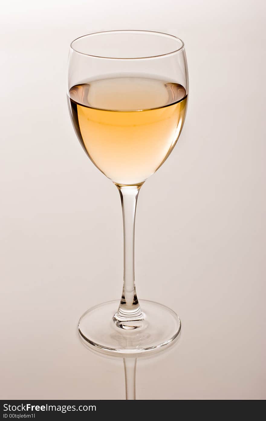 Drink series: white wine glass over white