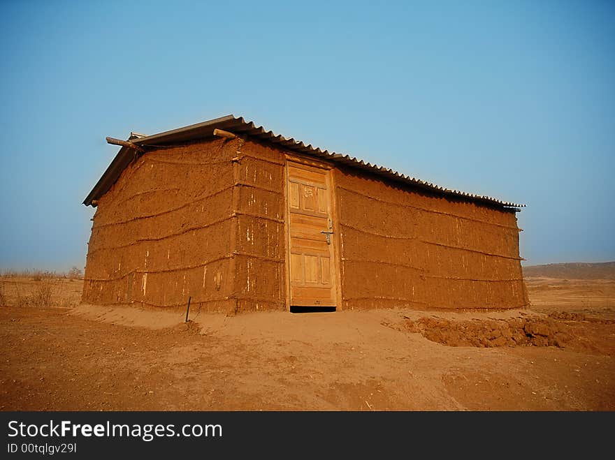 Hut made of cane and mud. Hut made of cane and mud