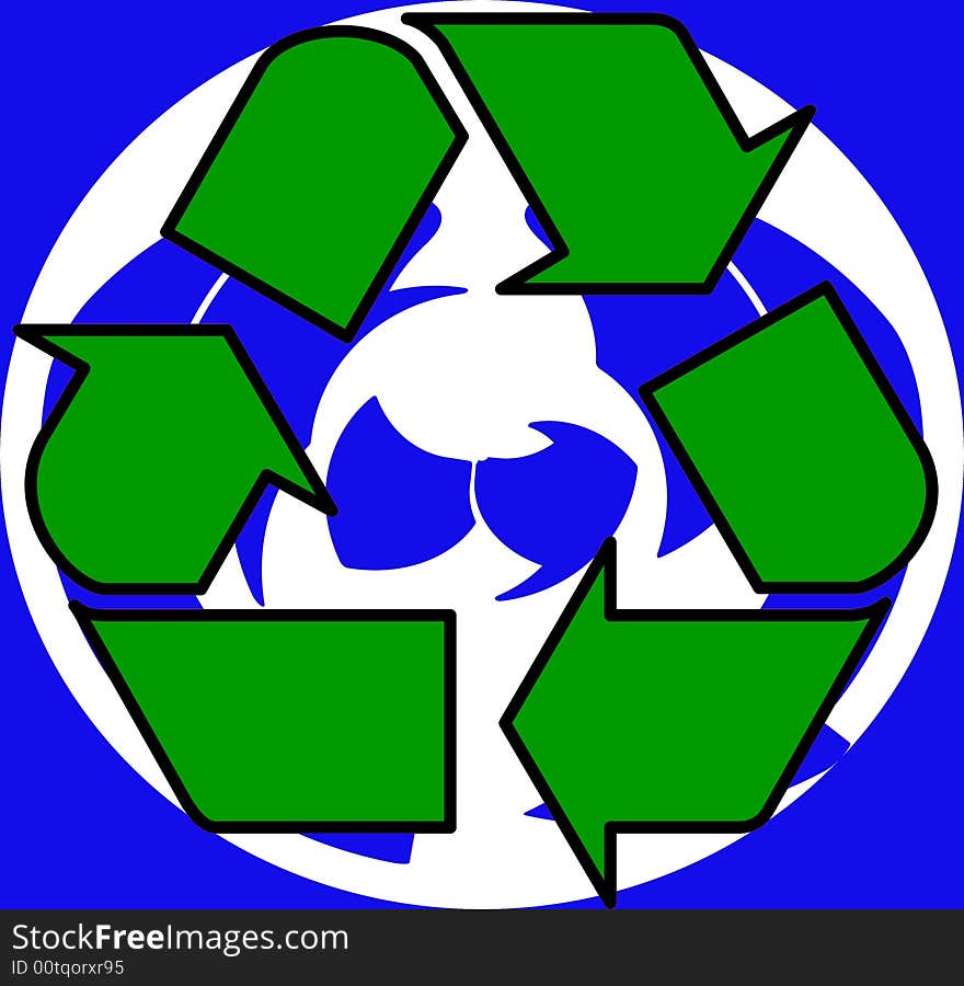 Green world wide Recycle symbol 2