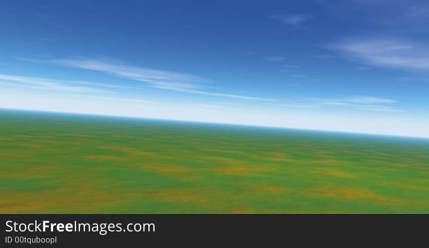 Beautiful summer landscape - 3d illustration. Beautiful summer landscape - 3d illustration