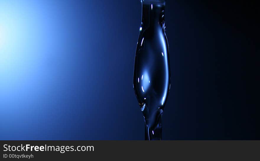 Chain of water on the blue background. Chain of water on the blue background.