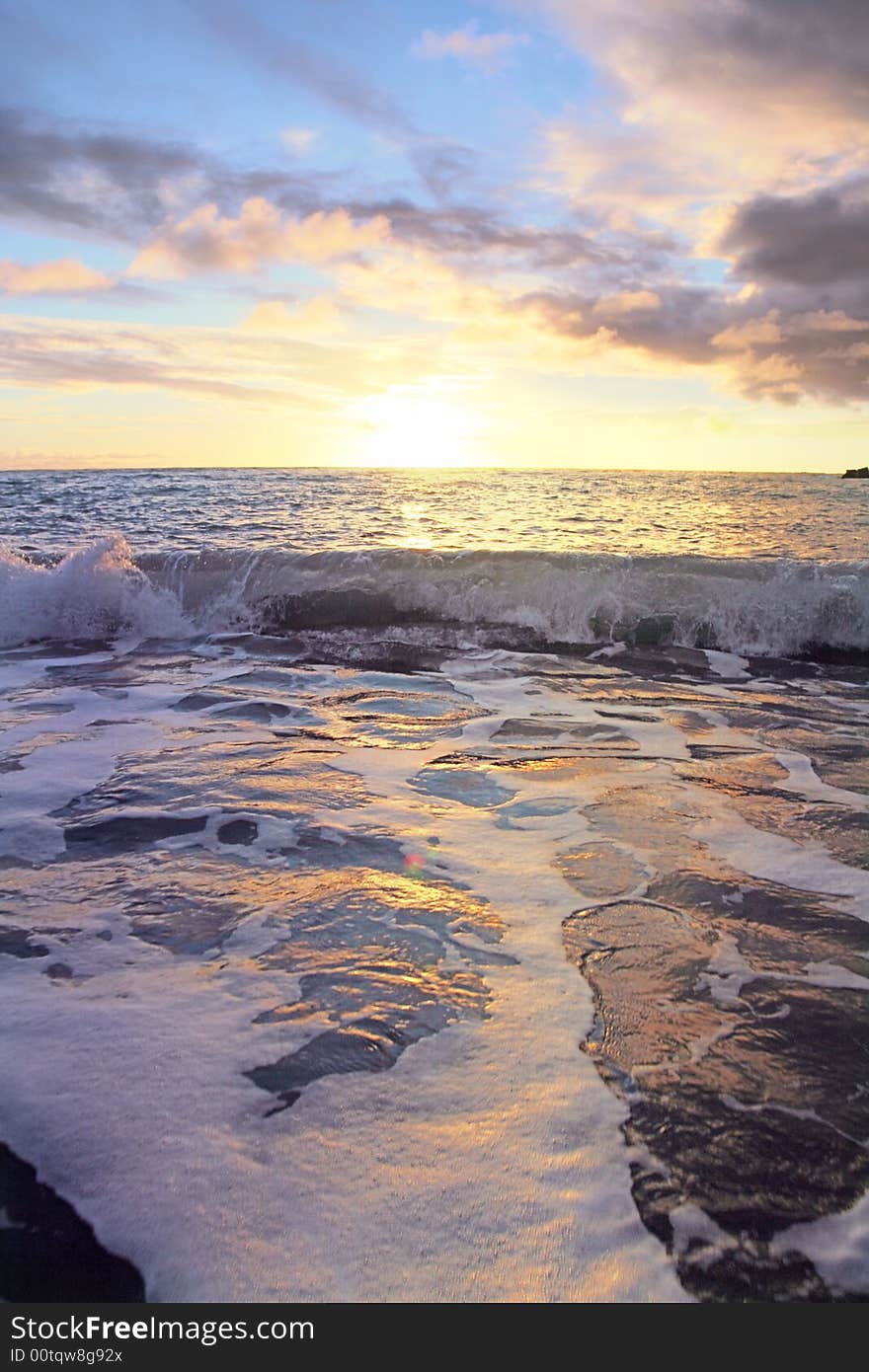 Sunset sky over Atlantic ocean. Sunset sky over Atlantic ocean