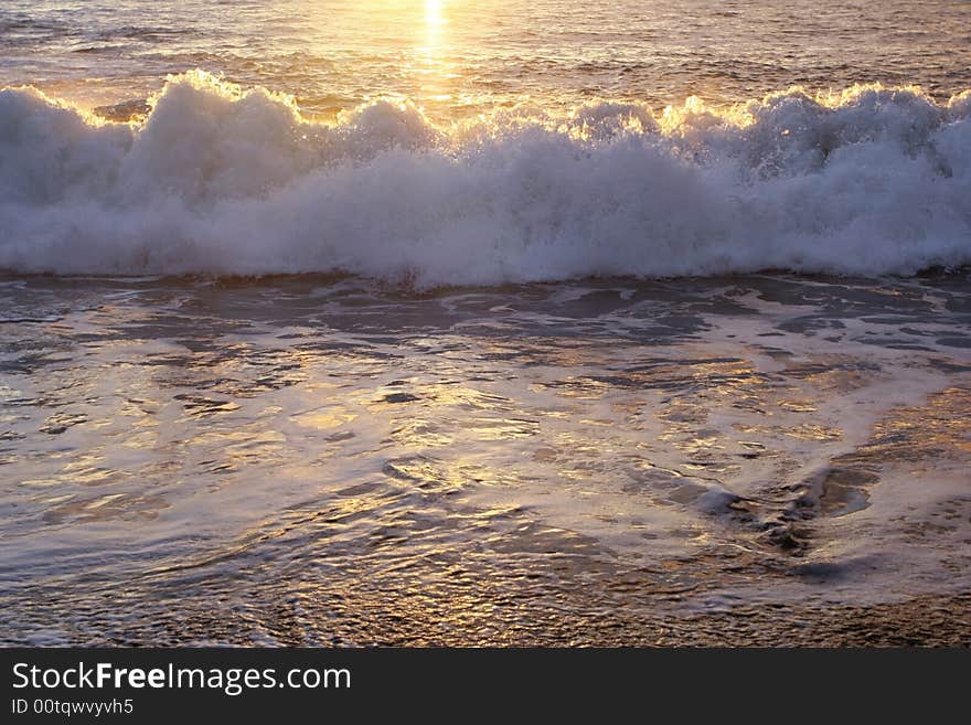 Sunset water of Atlantic ocean. Sunset water of Atlantic ocean