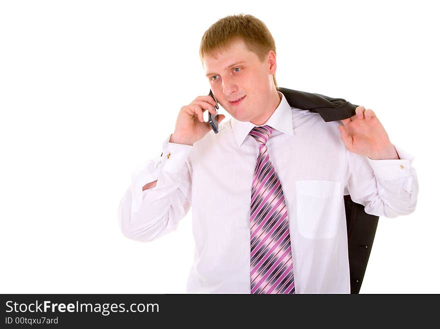 Business Man With Telephone