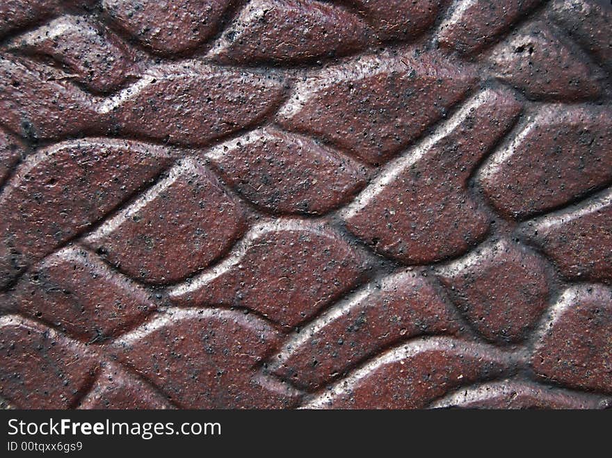 Glazed stone pattern of an old milk house.