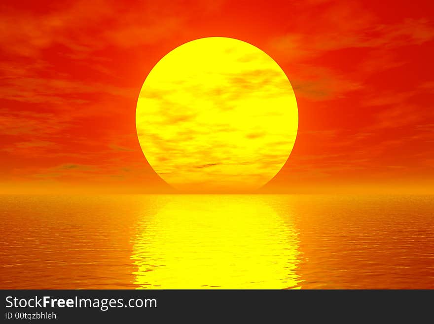 Golden sunset sunny sky background