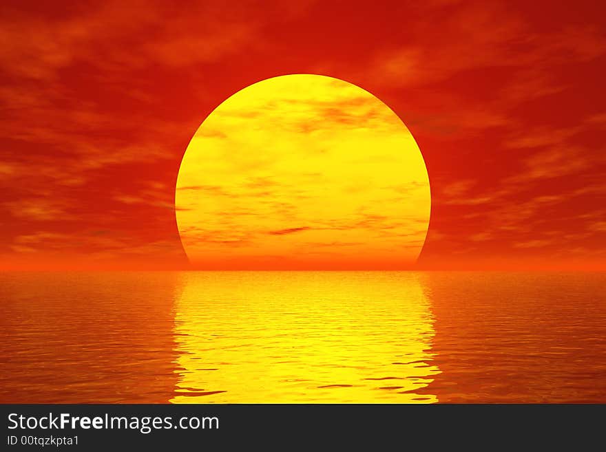 Golden Sunset sunny sky background