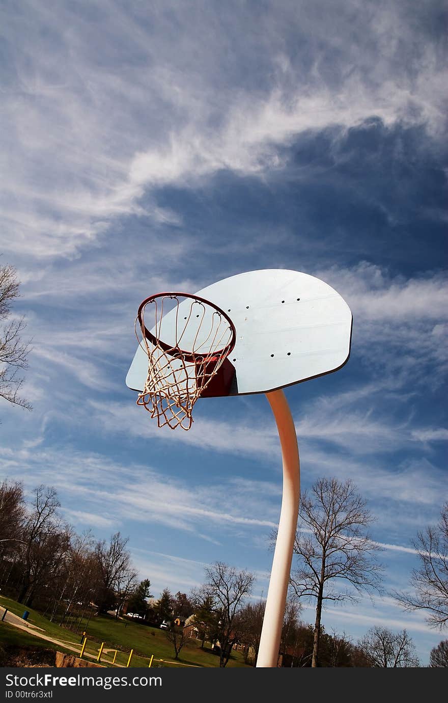 Basketball Hoop Basket On Court