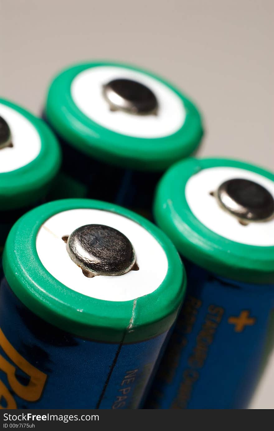 A aa rechargeable battery on white.