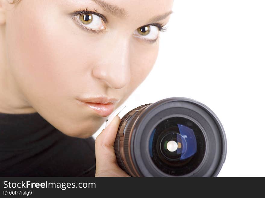 Brunette With Lens