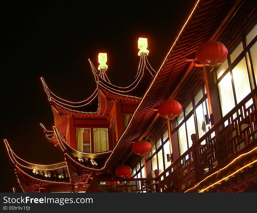 The night scene is in confucian temple, NanJing, China. The night scene is in confucian temple, NanJing, China