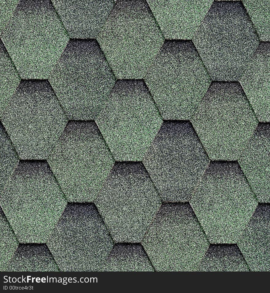 Photo flexible green tile for house-top