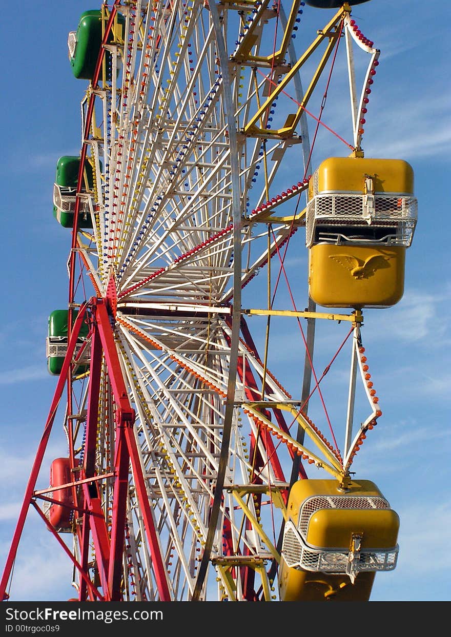 Ferris Wheel on blue sky. Ferris Wheel on blue sky