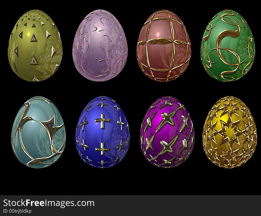 Computer generated image of easter egg. Computer generated image of easter egg