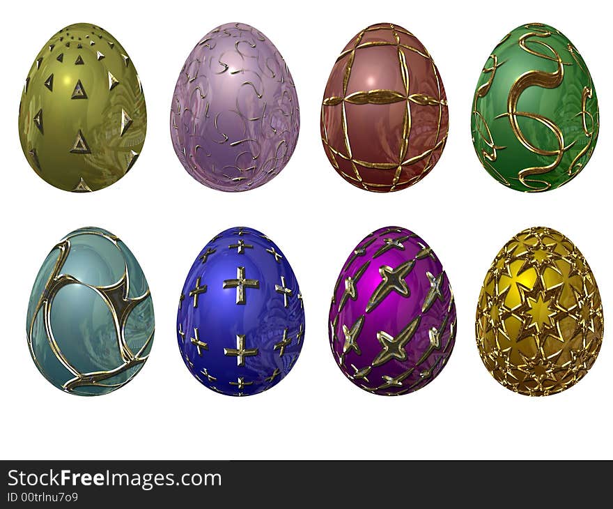 Computer generated image of easter egg. Computer generated image of easter egg