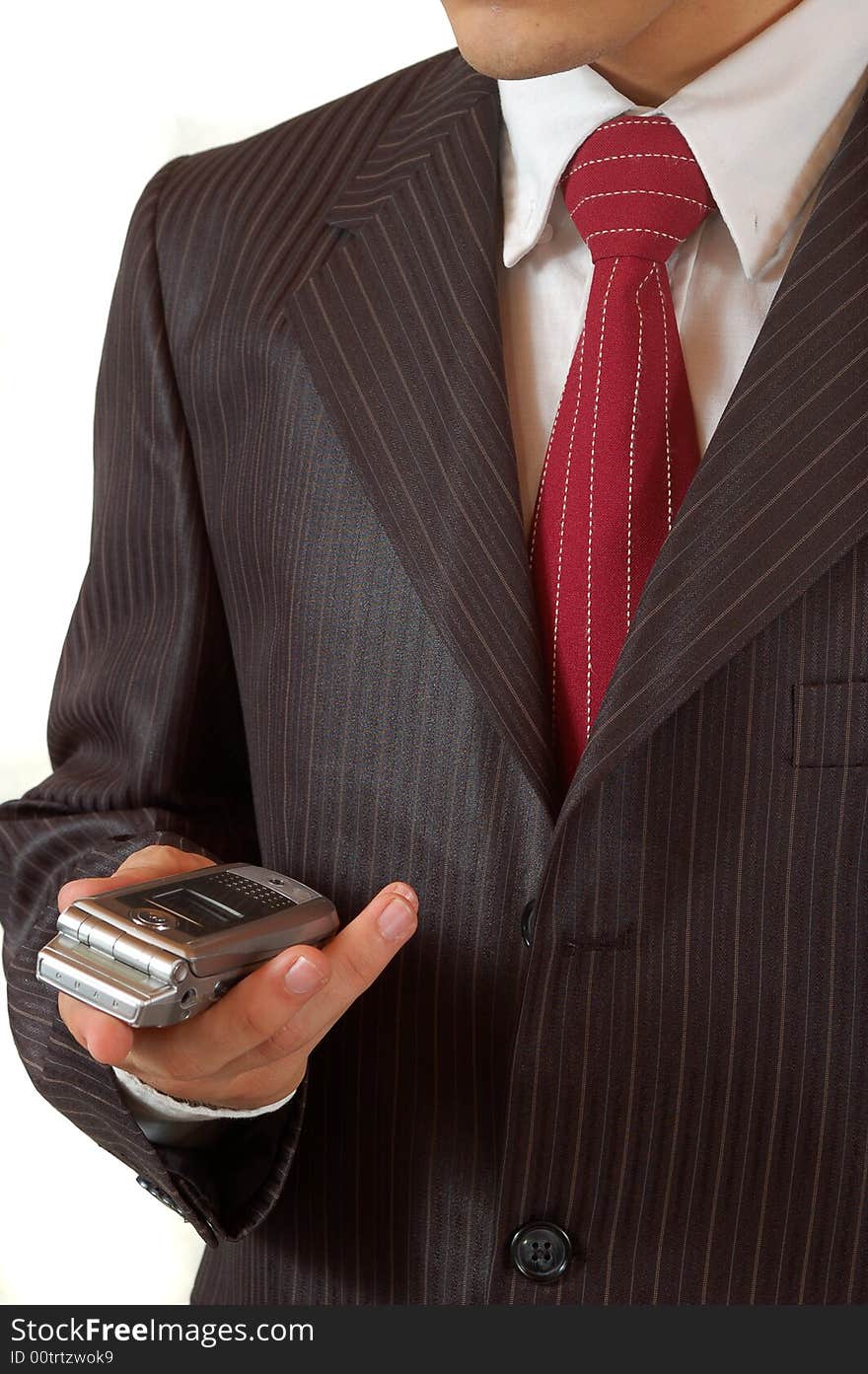 Business Man Holding A Mobile Phone