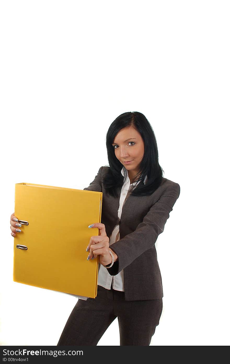 Business Women With File At Office