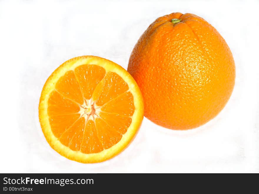 Navel oranges isolated on white. Navel oranges isolated on white.