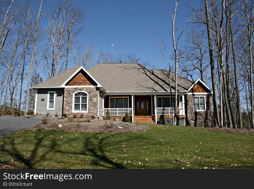 A large modern American home. A large modern American home.