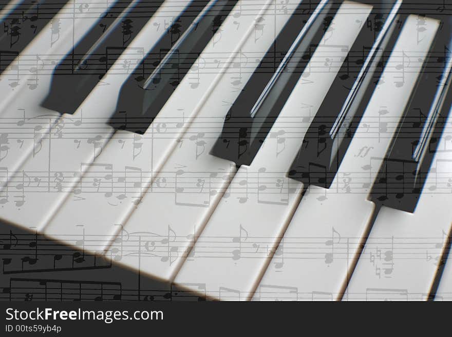 Piano with sheet music