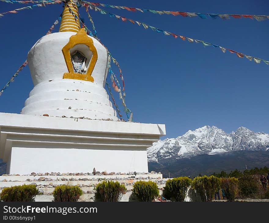 A buddhist temple at the beginning of the Himalaya. A buddhist temple at the beginning of the Himalaya.