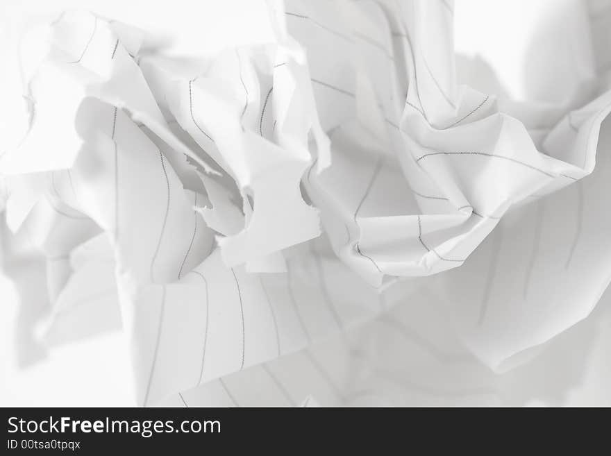 Abstract white wrinkled paper background. Abstract white wrinkled paper background