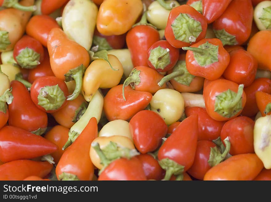 Fresh natural peppers from food market