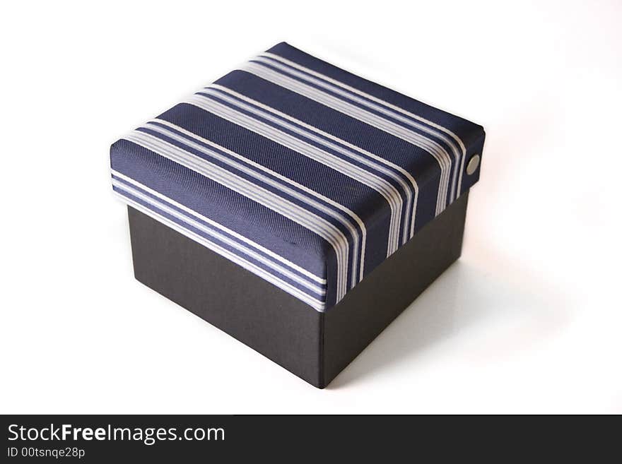 Silk necktie with box, isolated on the white background