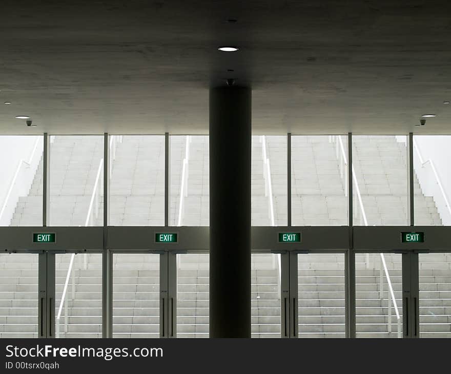 Wide accessible exit in a public building