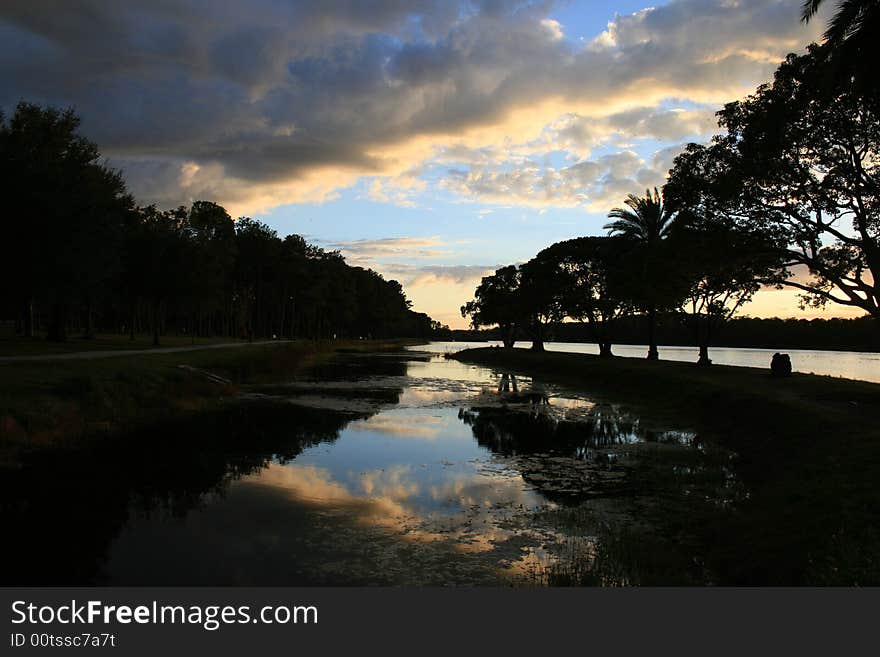 Sunset at Taylor Park in Largo Florida. Sunset at Taylor Park in Largo Florida