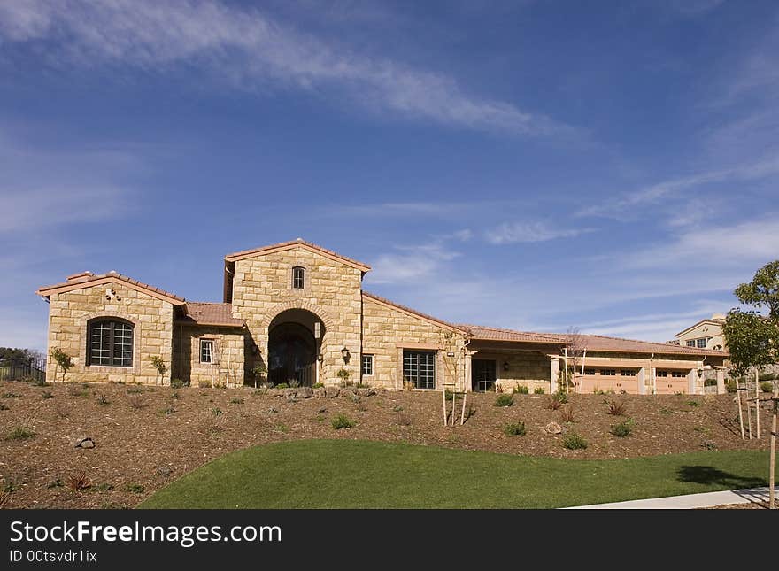 Custom home on a slope