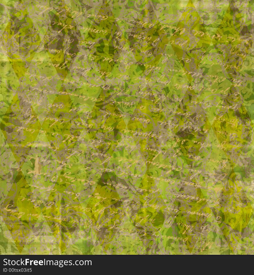 Rusty grass textured background with diamond design