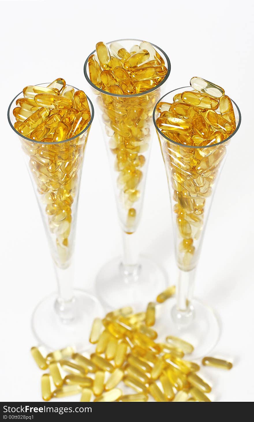 Three Glasses With Gold Boluses