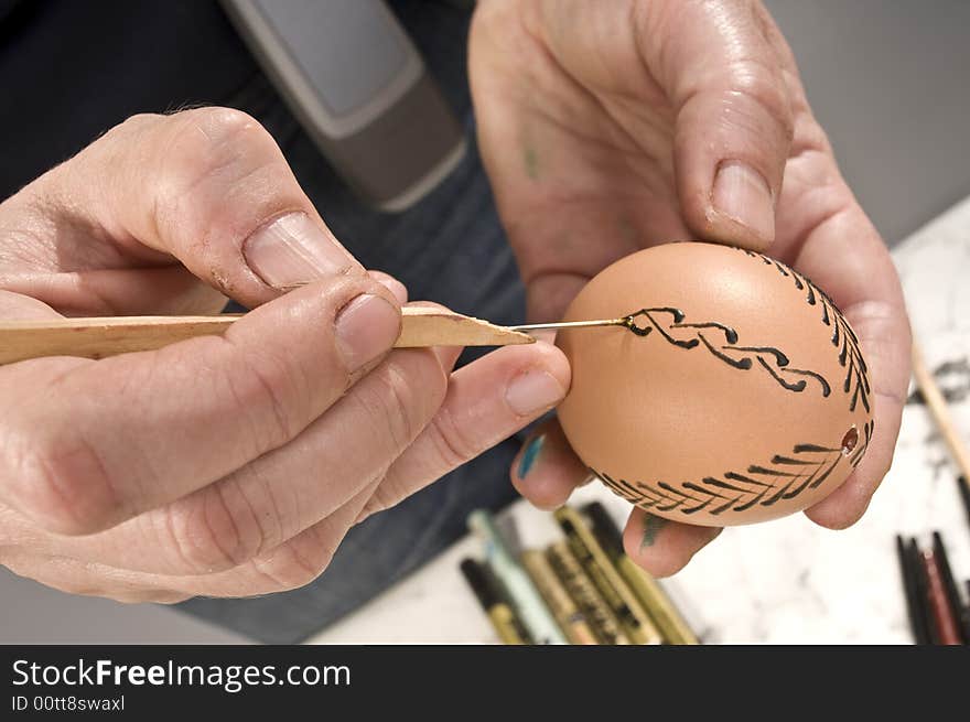 Painted eggs are decorated by various techniques before Easter. Painted eggs are decorated by various techniques before Easter.