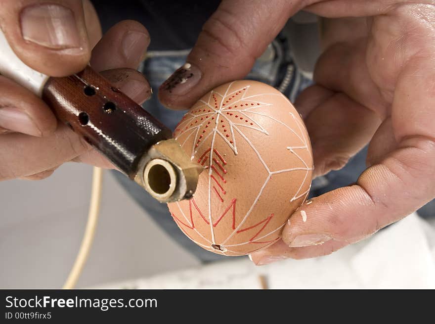 Painted eggs are decorated by various techniques before Easter. Painted eggs are decorated by various techniques before Easter.